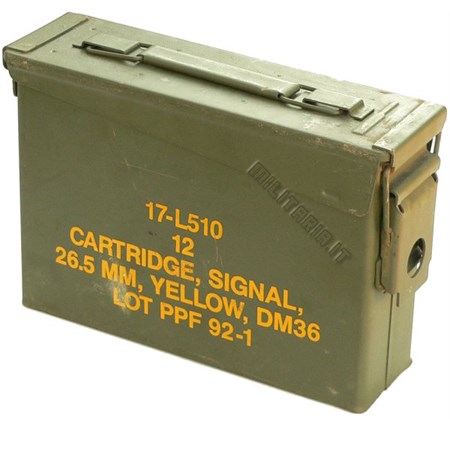  Cassetta In Metallo Portamunizioni  in Articoli Militari