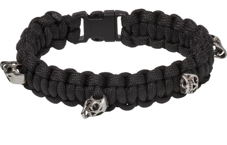  Bracciale Paracord Nero Skull 