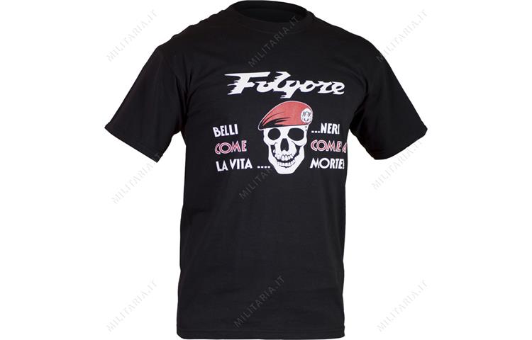  Tshirt Folgore Teschio Basco Rosso 