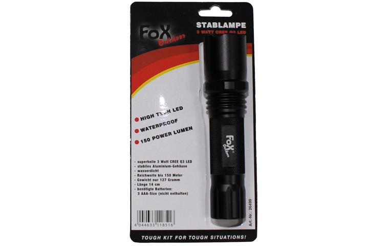 FOX Torcia Stablampe Medien Fox Stock 3pz FOX