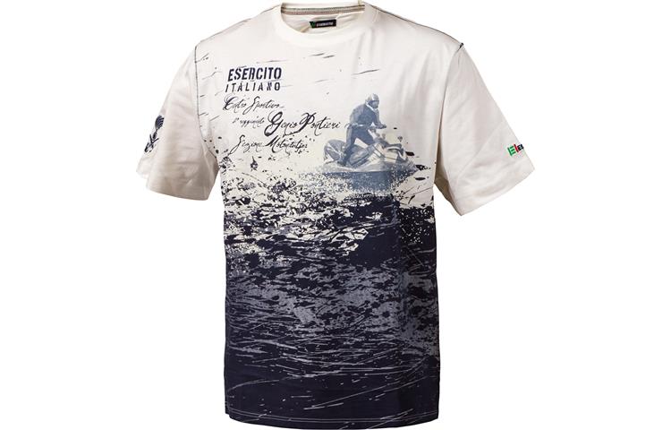  Tshirt Esercito Italiano Genio Pontieri Motonautica Bianca 