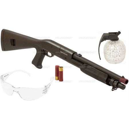 Cybergun Fucile A Pompa FIREPOWER MS + Bomba Portapallini + Occhiale Protettivo Cybergun in Fucili Softair
