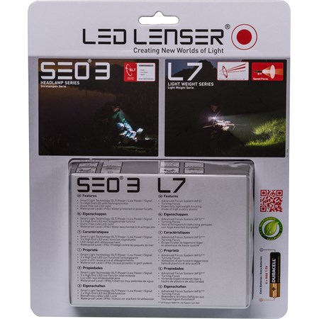 Torcia L7 Led Lenser + Torcia Frontale SEO 3  in Outdoor