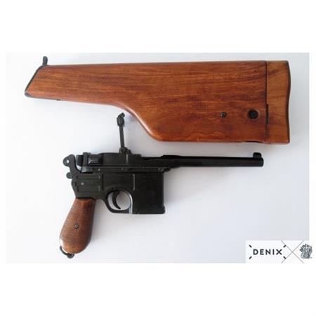 Mauser C96 con Calcio in Legno Denix in Reenactment