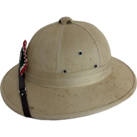 Casco Coloniale Regio Esercito – Casco Originale Anni 1940 con Fregio Replica  in Reenactment