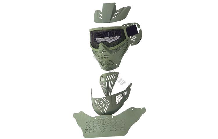 Maschera Tattica A Pieno Facciale Con Teschio Maschera Airsoft, Con Lente Per PC Doppia Modalità Anti-impatto Con Tracolla Regolabile - Foto 2