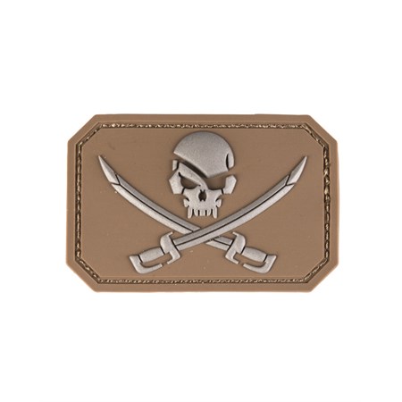 patch 3d skull w swords m klett coyote