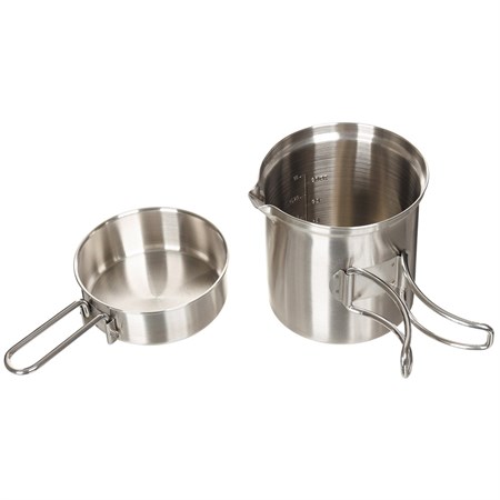 set di pentole mess kit da camper o tenda