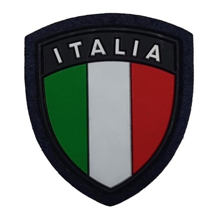 scudetto italia in gomma sfondo blu
