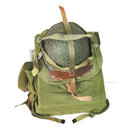 Set Elmetto Parà Zaino e Borraccia Esercito Popolare Rumeno