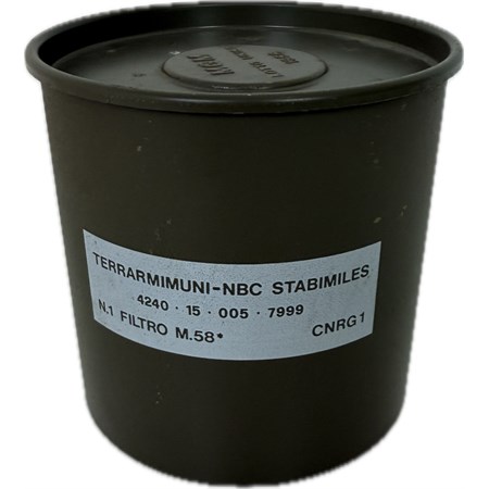 barattolo portafiltro maschera antigas m58 esercito italiano