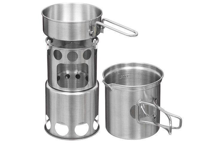  Set Da Cucina Viaggio in Acciaio Inox 