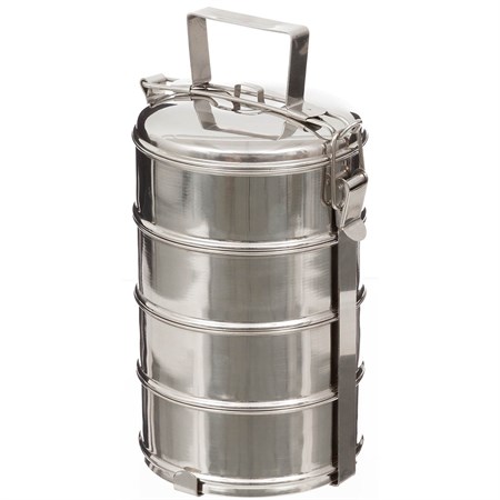  Porta Pranzo in Acciaio Inox 4 Pezzi  in Outdoor