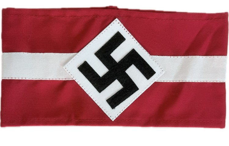  Fascia da braccio Hitlerjugend con svastica su fondo rosso 