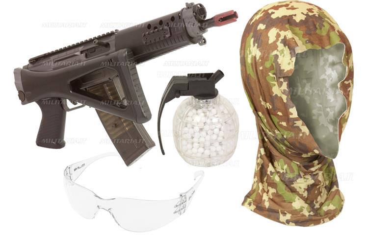  Kit Sig 552 Commando Bomba Pallini, Occhiali, Bandana 