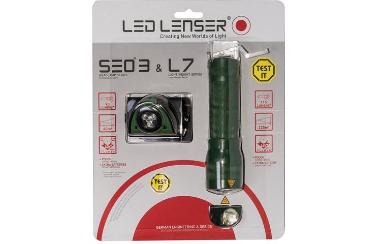  Torcia L7 Led Lenser + Torcia Frontale SEO 3 