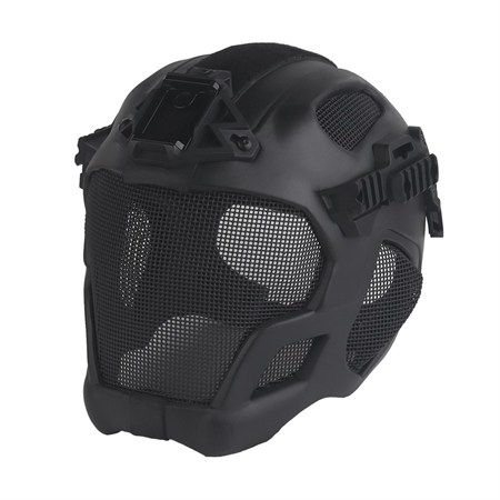 Elmetto Tattico WOSPORT W23 con Rete Metallica – Nero