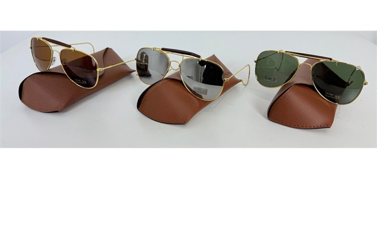 MIL-TEC Set di 3 Paia di Occhiali Pilota Americani WWII MIL-TEC