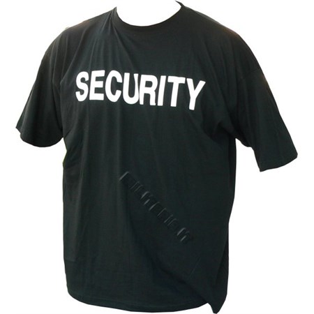 tshirt security nera scritta security nella schiena