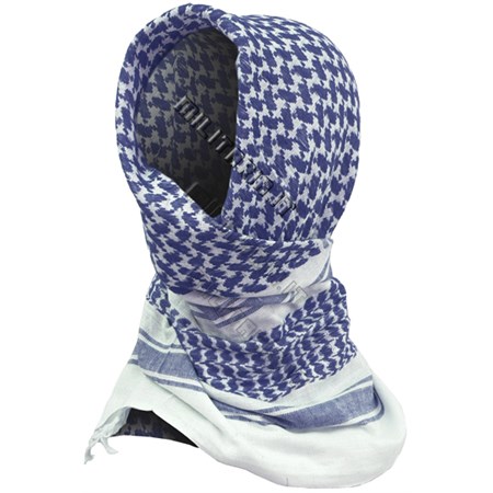 shemag bianco blu in cotone